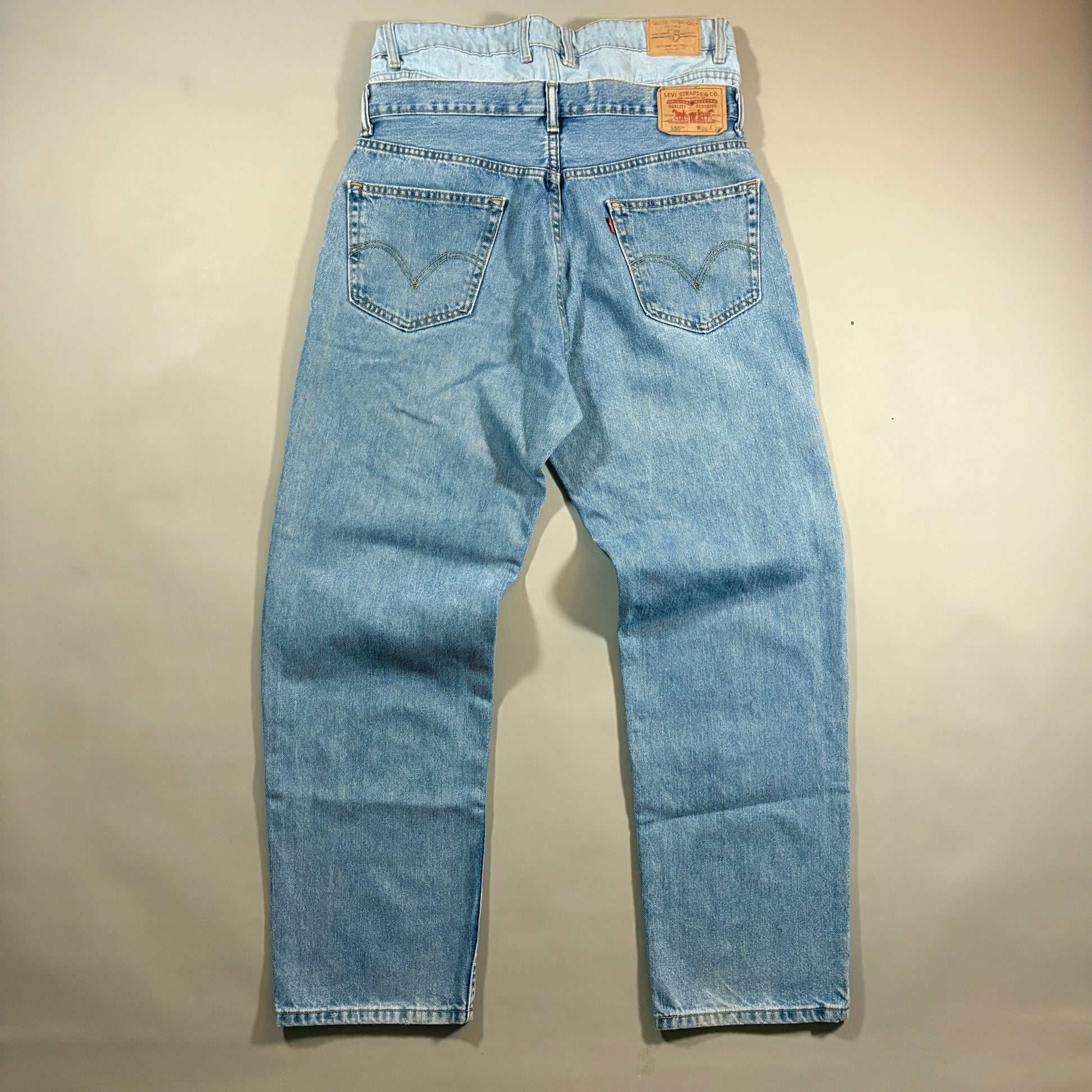 Levi's Reworked Double Waisted 550 Relaxed Fit Denim Jeans 36x32
