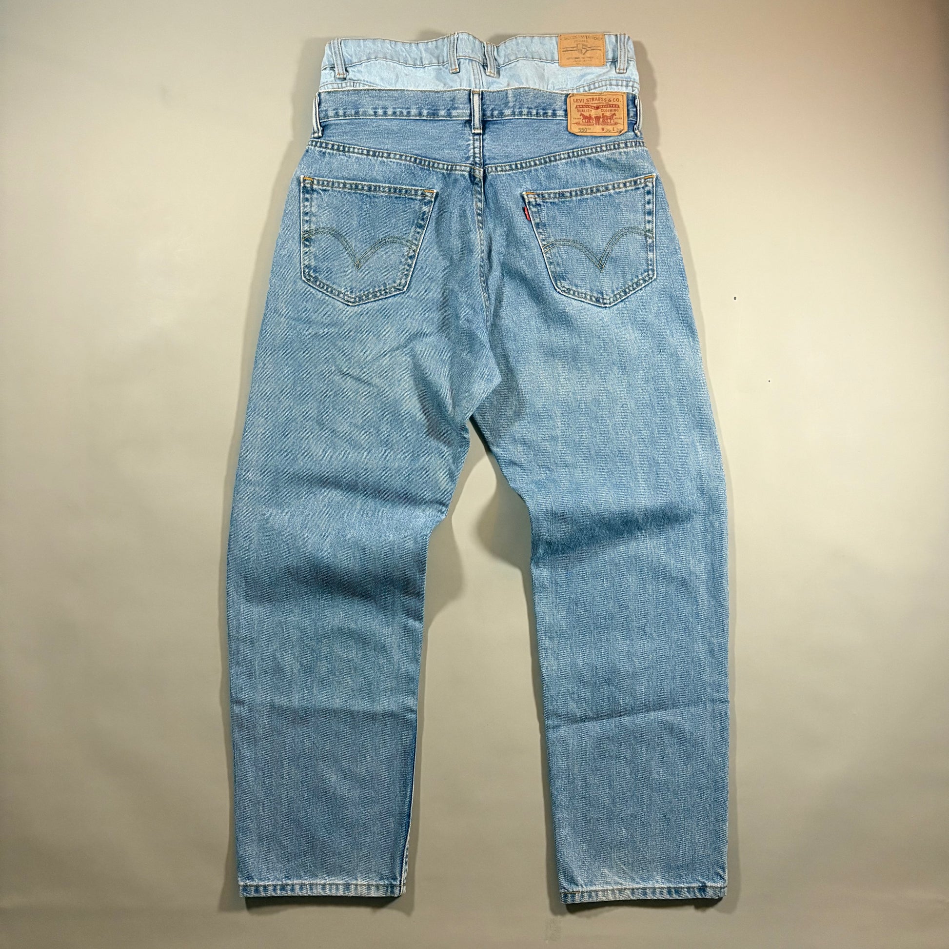 Levi's Reworked Double Waisted 550 Relaxed Fit Denim Jeans 36x32