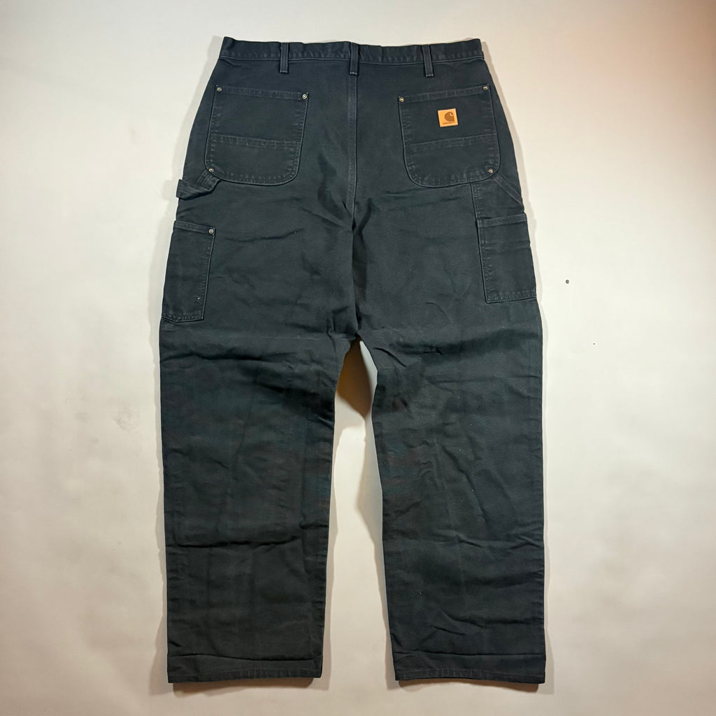 Carhartt Double Knee Black Workwear Pants 38x34