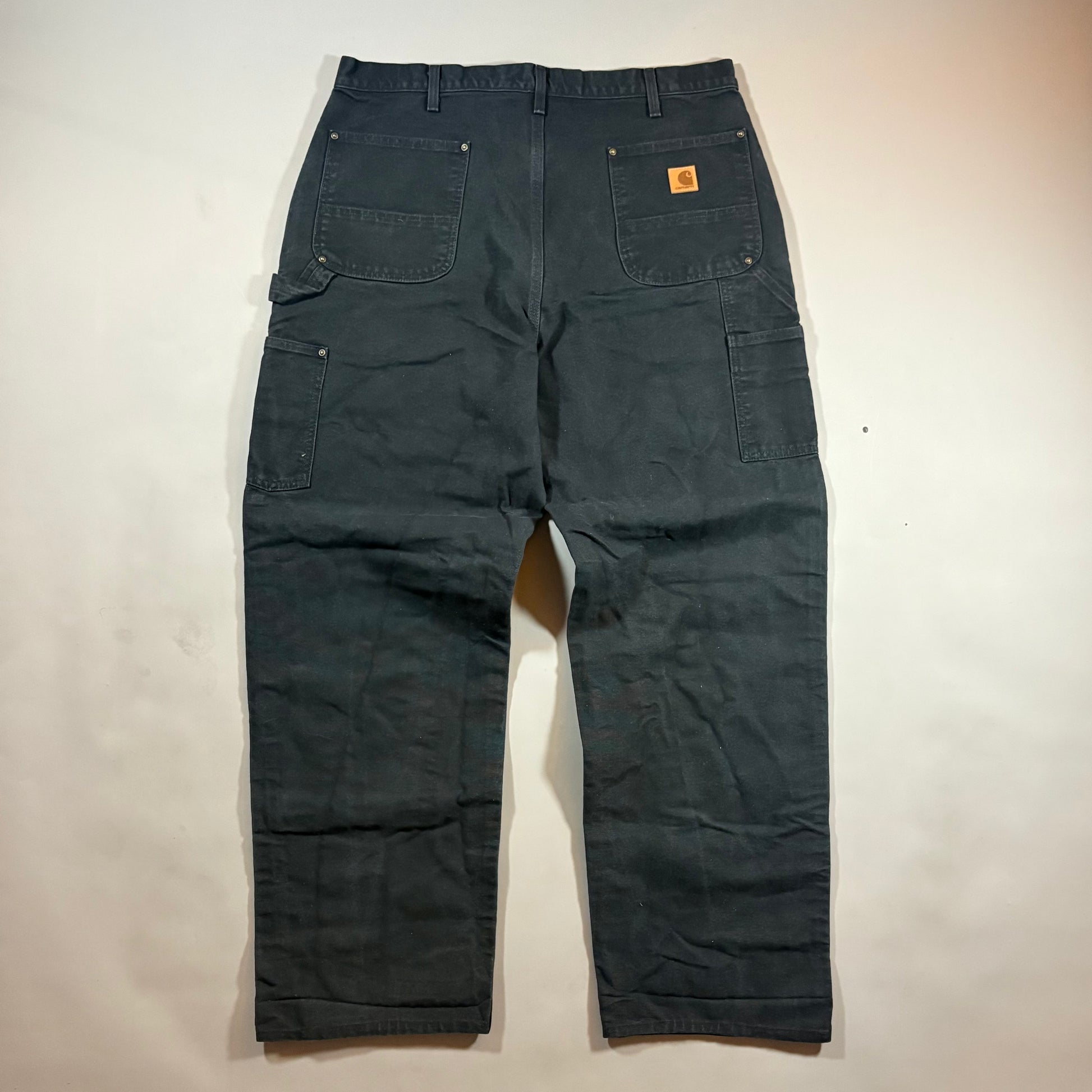 Carhartt Double Knee Black Workwear Pants 38x34
