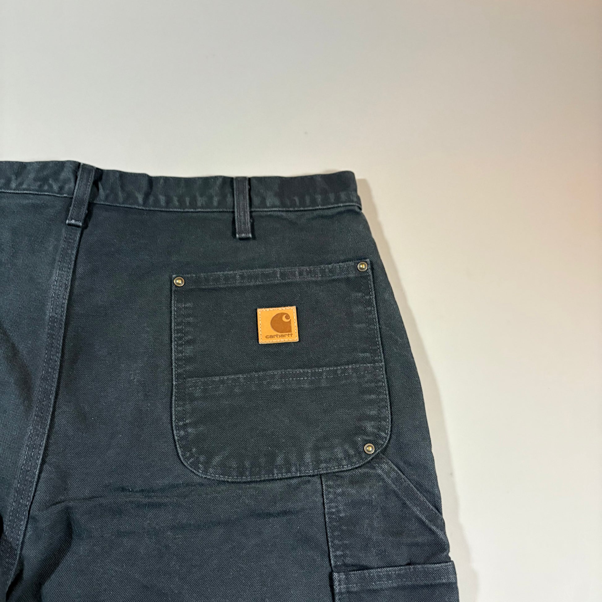 Carhartt Double Knee Black Workwear Pants 38x34