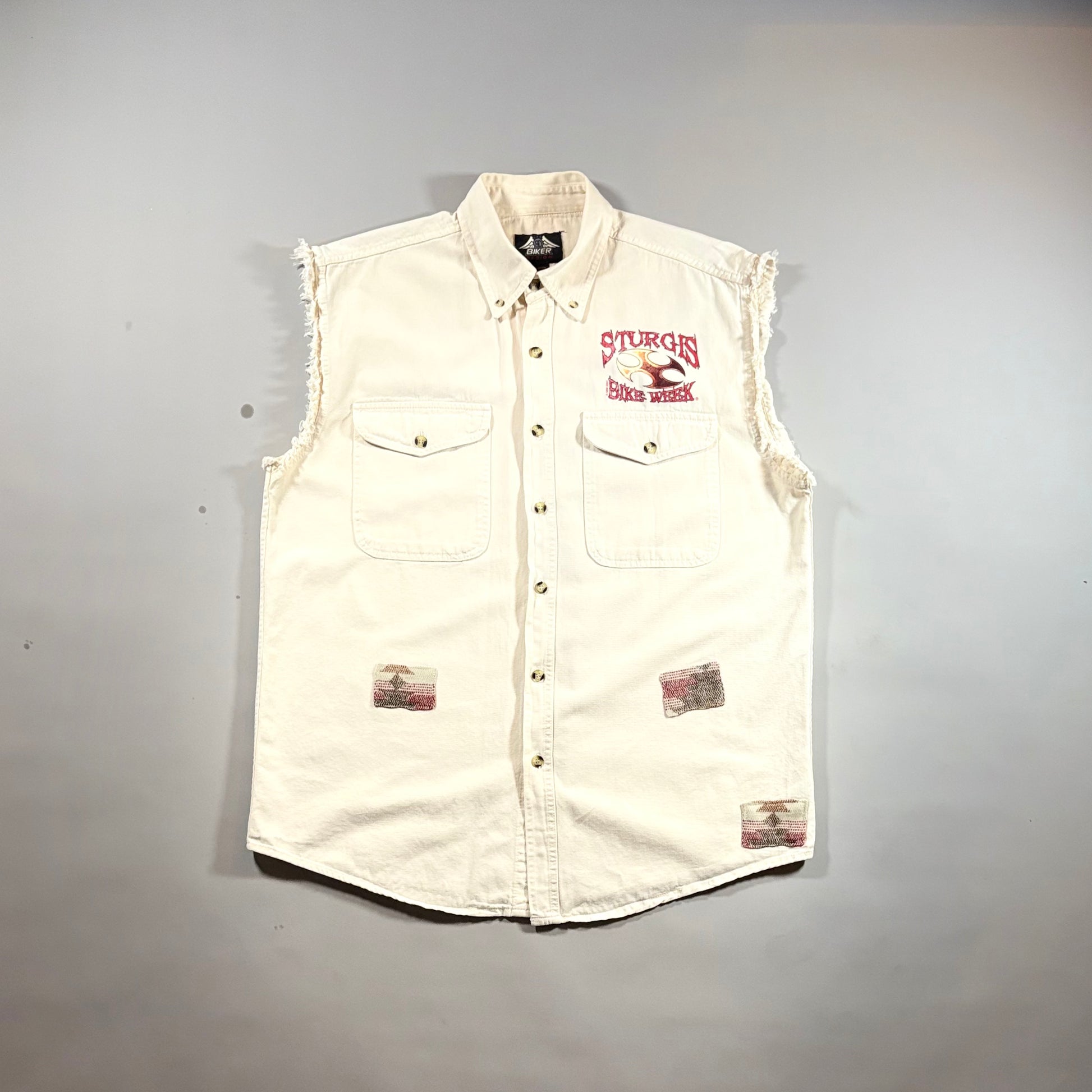 Reworked Sturgis Bike Week 2007 Button Shirt Large