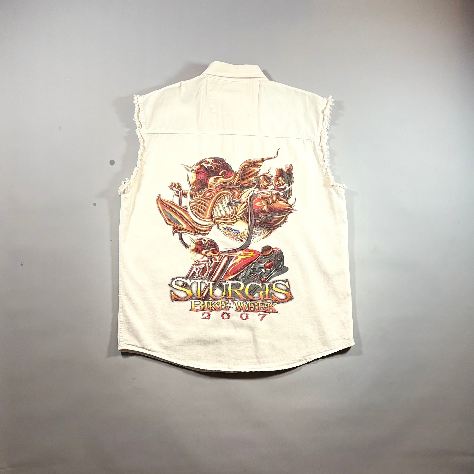 Reworked Sturgis Bike Week 2007 Button Shirt Large