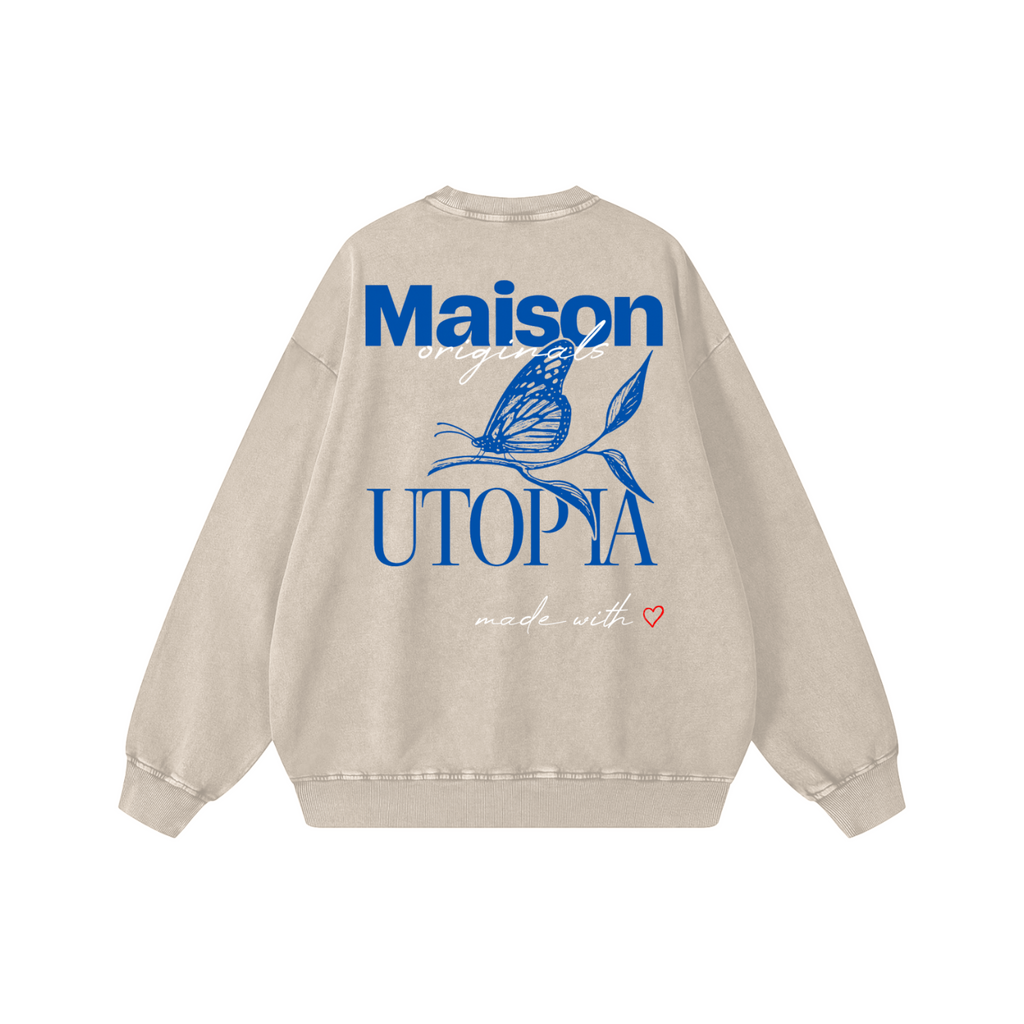Butterfly Utopia Washed Oversized Sweatshirt